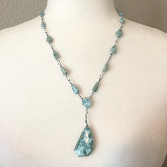 NWOT Larimar and sterling silver necklace - Picture 1 of 5